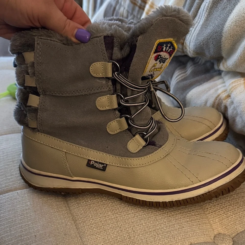 Pajar Taupe and Charcoal Snow Boots - Picture 2 of 10